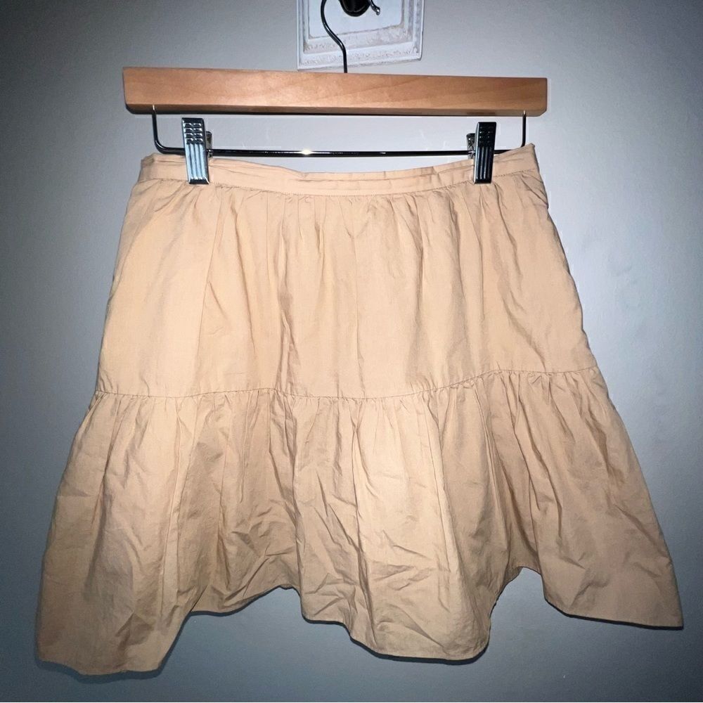 Madewell Khaki Cotton Ruffled Skirt - Sz